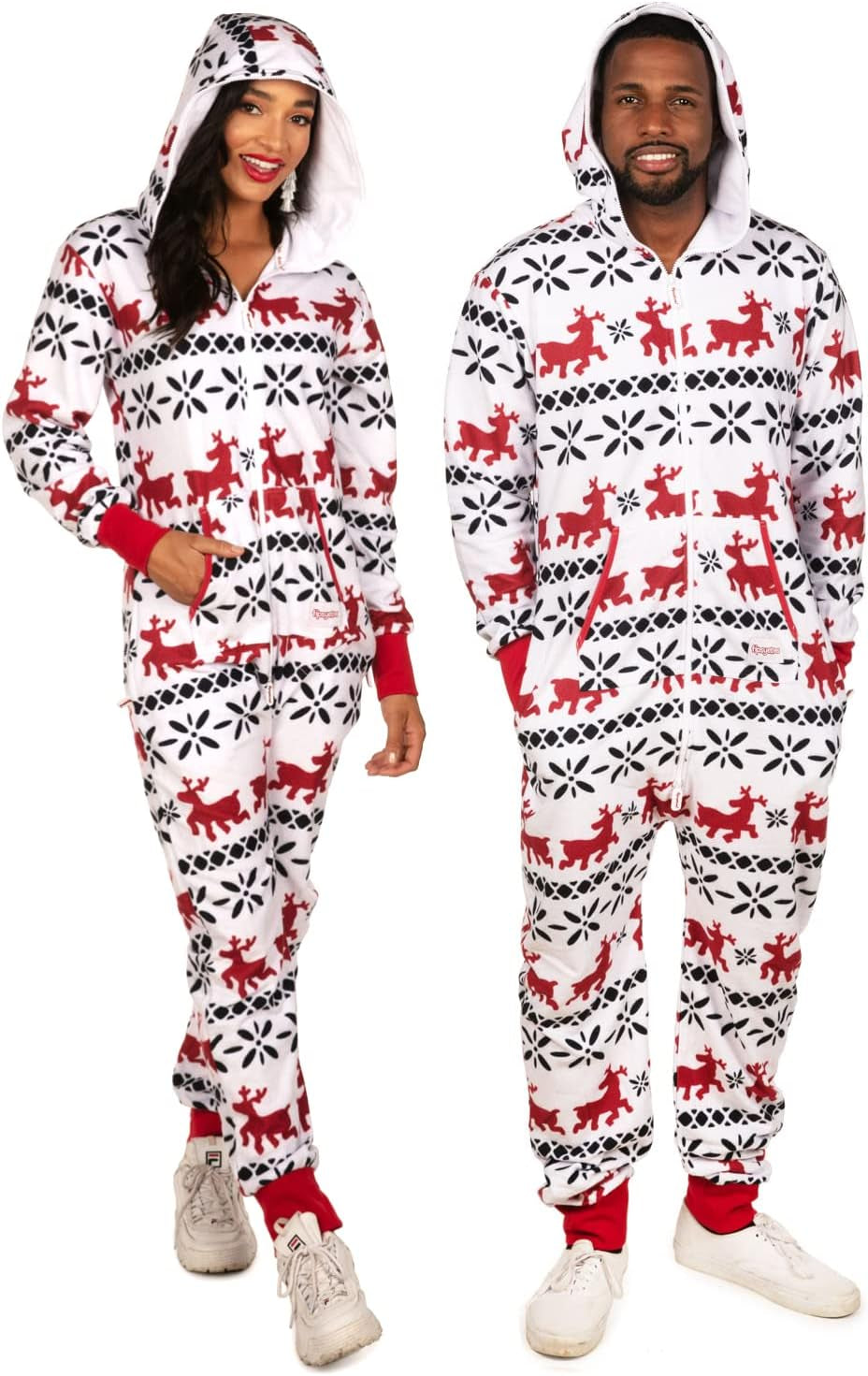 Tipsy Elves Christmas Onesies for Adults and they have POCKETS