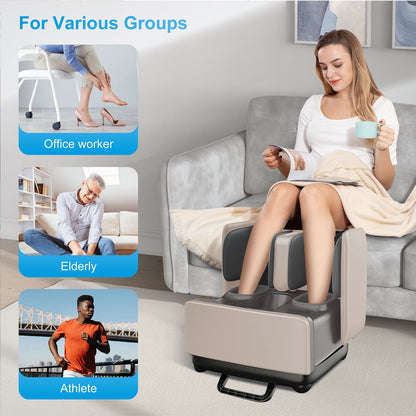 2 in 1 Foot Massager & Ottoman Rest, Shiatsu Foot Calf Massager with Heat, App Control