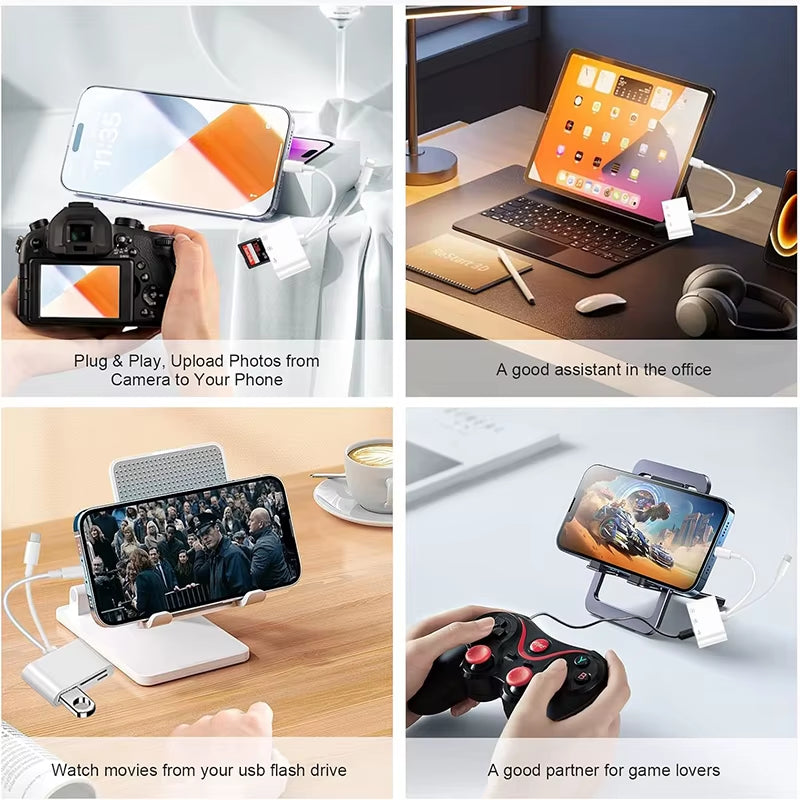 5-in-1 Lightning & USB-C SD Card Reader for iPhone, iPad, MacBook & Android